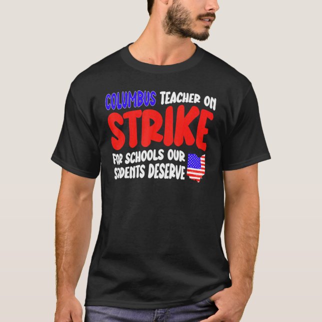 Camiseta Groovy Columbus Ohio School Teachers Strike OH Tea (Anverso)