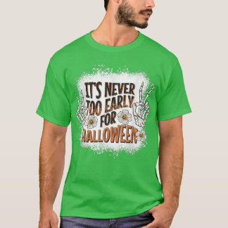 Camiseta Groovy Creepe Sketlen Nunca Temprano Halloween