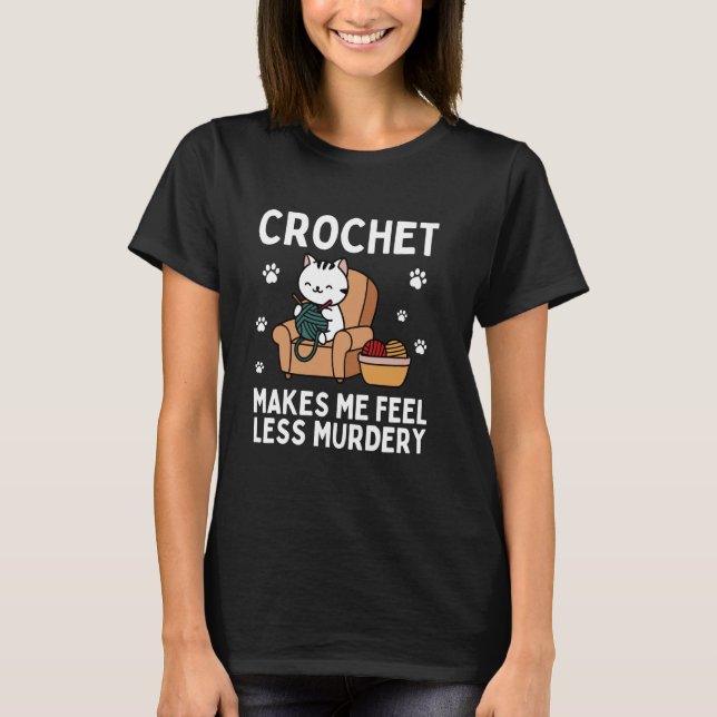 Camiseta Groovy Crocheting Art For Men Women Crocheter Croc (Anverso)