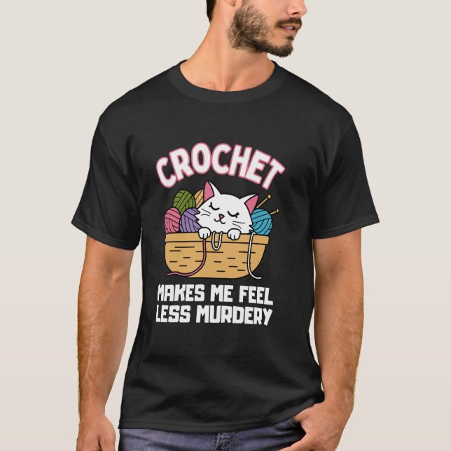 Camiseta Groovy Crocheting Art Para Hombres Crocheter Croc (Anverso)