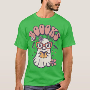 Camiseta Groovy Cute Ghost Book leyendo al profesor de Hall