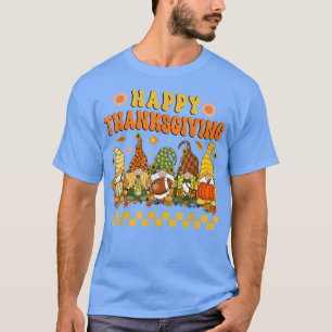 Camiseta Groovy Cute Gnome Pumpkin Hippie otoño feliz que