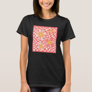 Camiseta Groovy Cute Love Flower Para Novia Happy Face