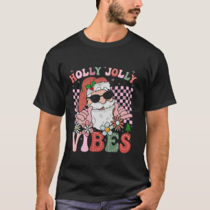 Camiseta Groovy Cute Santa Claus Holly Navidades Jolly Vibe