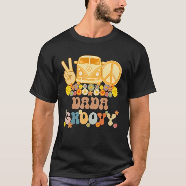 Camiseta Groovy Dada Hippie Peace Retro Fiesta Fami (Anverso)
