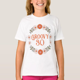 Camiseta Groovy Daisy Hippie Flower & Leaf Cumpleaños