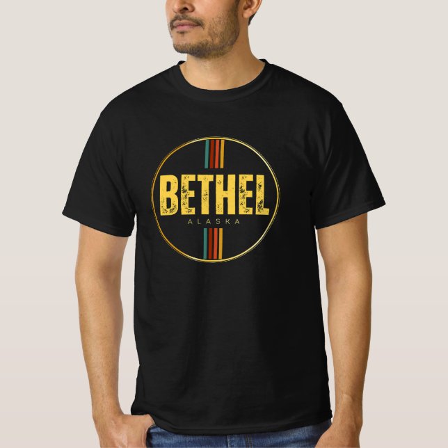 Camiseta Groovy de la época retro de Bethel City Alaska Sta (Anverso)