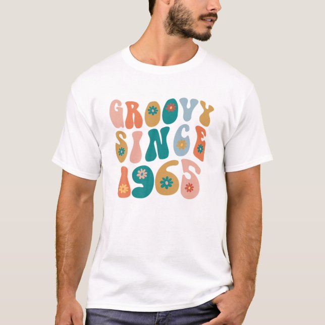 Camiseta Groovy Desde 1965 57º Nacimiento Hippie Estilo 57  (Anverso)