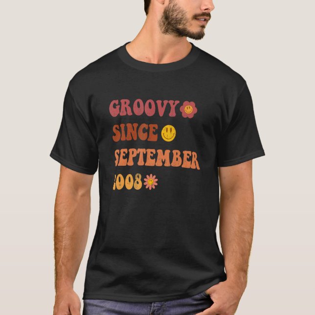 Camiseta Groovy Desde Septiembre De 2008 Retro Groovy 14 Añ (Anverso)
