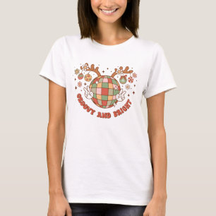 Camiseta Groovy Disco Ball Reindeer T-Shirt