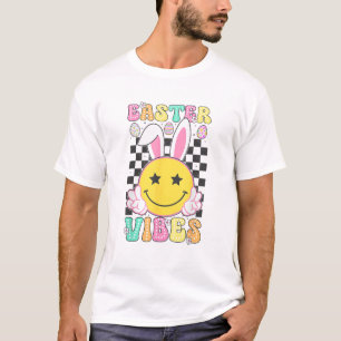 Camiseta Groovy Easter Vibes Bunny Easter Day Smile Face Gi