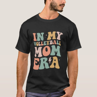 Camiseta Groovy en la era de mi mamá de voleibol, mi divert