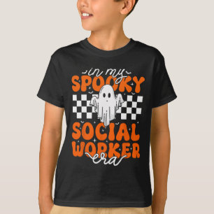 Camiseta Groovy En Mi Era De Trabajador Social Cute Fantasm