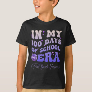 Camiseta Groovy En Mis 100 Días De Educación De Primer Grad