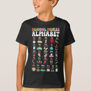 Camiseta Groovy Enfermera Escolar Abc Alphabet De Vuelta Al