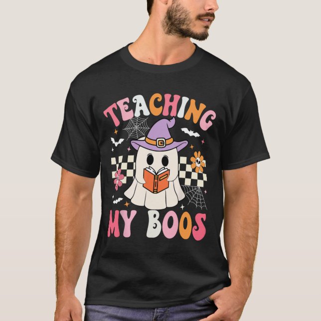 Camiseta Groovy Enseñando a mi profesor de Boos Fantasma Ha (Anverso)
