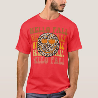 Camiseta Groovy es el leopardo otoñal Halloween