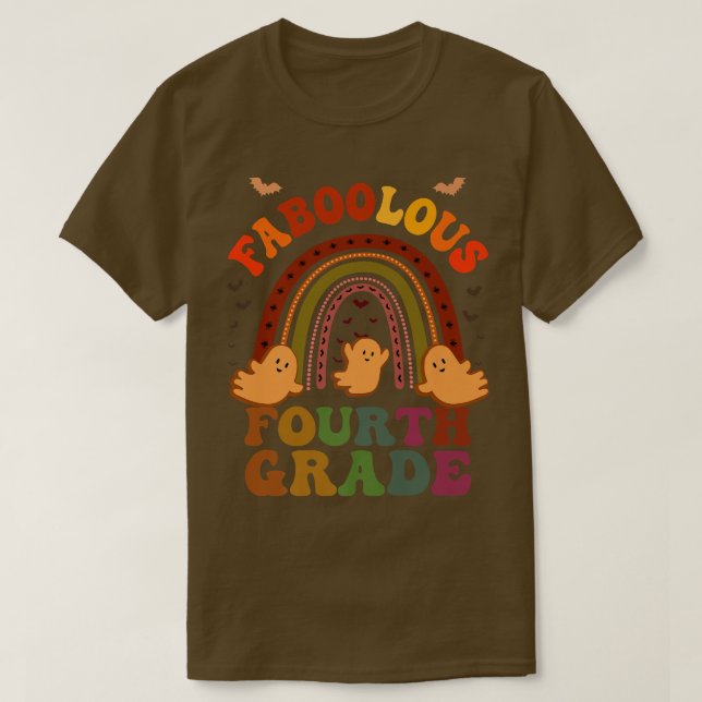 Camiseta Groovy FABOOLOUS 4º GRADO CÓDIGO DE PROFESOR Esto  (Diseño del anverso)
