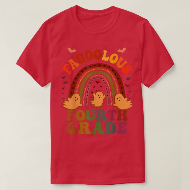 Camiseta Groovy FABOOLOUS 4º GRADO CÓDIGO DE PROFESOR Esto  (Diseño del anverso)