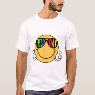 Camiseta Groovy Field Day Sungles Sonríe Face Teachers Kids