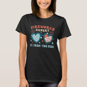 Camiseta Groovy Fireworks Expert Si Te Ejecuto Funny 4to
