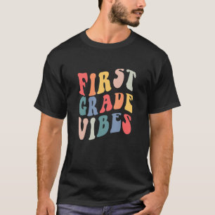 Camiseta Groovy First Grado Vibes De Vuelta A La Escuela Ho