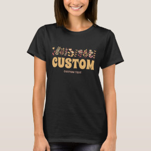 Camiseta Groovy Flor Vintage Retro Floral Personalizado Tex