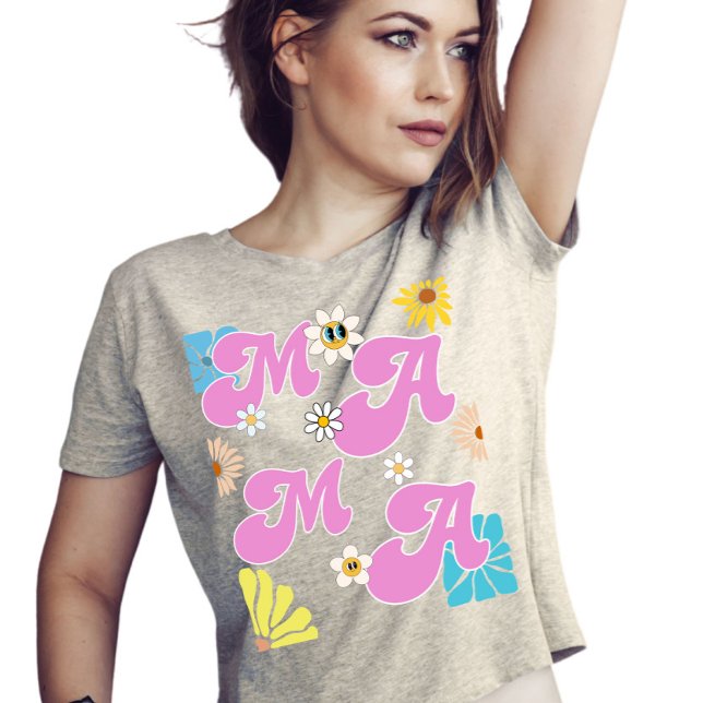 Camiseta Groovy Flower Mama's Day (Subido por el creador)