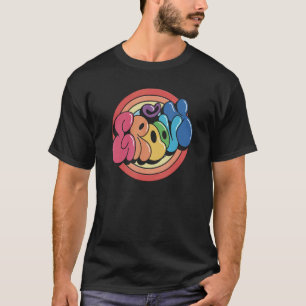 Camiseta Groovy Funky Vintage Rainbow Circle