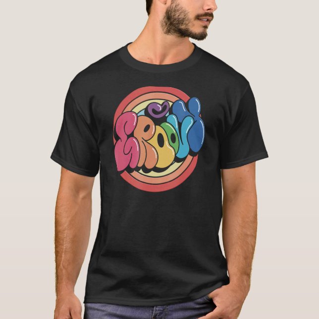 Camiseta Groovy Funky Vintage Rainbow Circle (Anverso)