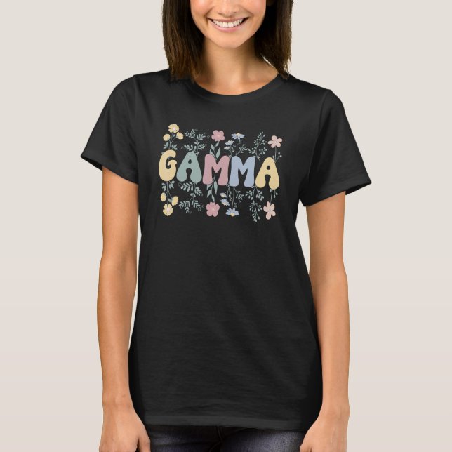 Camiseta Groovy Gamma Abuela Flores Gamma Abuela (Anverso)