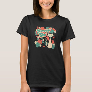 Camiseta Groovy Genial Funky Gato Psicodélico Retro Antiguo