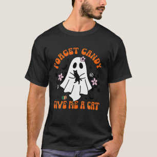 Camiseta Groovy Ghost Black Cat Olvidar A Candy Darme Un Ga