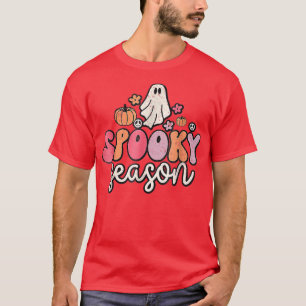 Camiseta Groovy Ghost Spooky Season Retro Halloween Distres