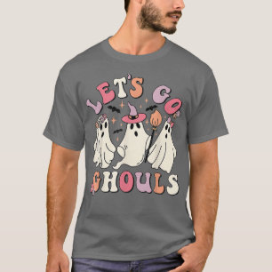 Camiseta Groovy ghost vintage design retro halloween let's