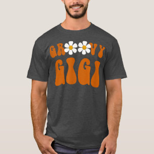 Camiseta Groovy Gigi Retro Grand Mom Birthday Party Pregnan