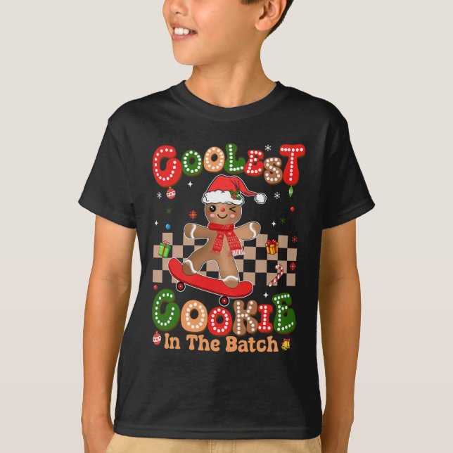 Camiseta Groovy Gingerbread Coolest Cookie En El Lote Chr (Anverso)