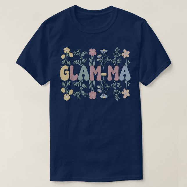 Camiseta Groovy GlamMa Abuela Flores GlamMa Abuela (Diseño del anverso)