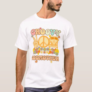 Camiseta Groovy Godwoman Retro Baby Shower familiar coincid