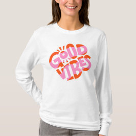 Camiseta Groovy Good Vibes Retro Lettering Design
