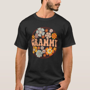 Camiseta Groovy Grammy Retro Flores Mujeres Día de la Madre