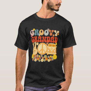 Camiseta Groovy Grandad Retro Familia Baby Shower F