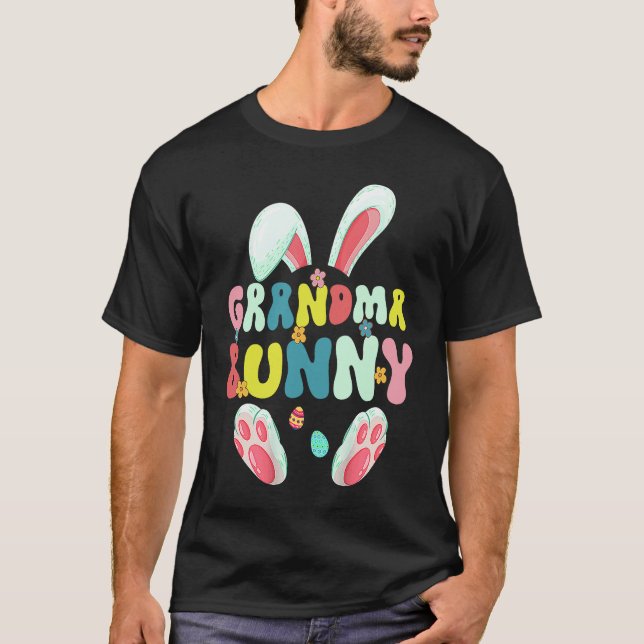 Camiseta Groovy Grandma Bunny  Happy Easter Mother's Day 20 (Anverso)