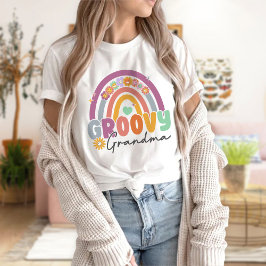 Camiseta Groovy Grandma, camiseta arcoiris de la a
