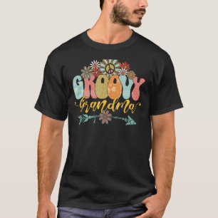 Camiseta Groovy Grandma Vintage Colorful Flowmall