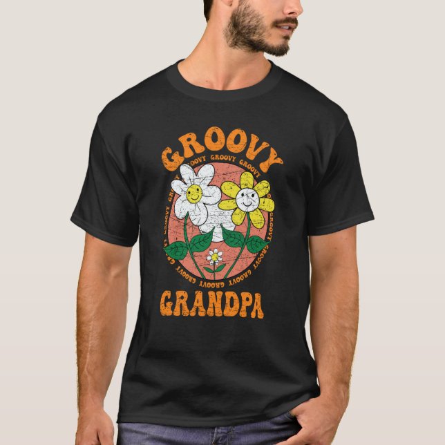 Camiseta Groovy Grandpa 70s Aesthetic Nostalgia 1970's Retr (Anverso)