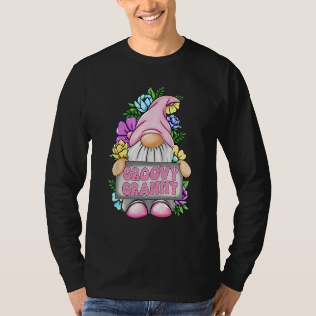 Camiseta Groovy Granny Gnome Happy Mothers Day For Mom Gnom (Anverso)