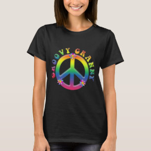 Camiseta GROOVY GRANNY Tye símbolo de la paz con flores