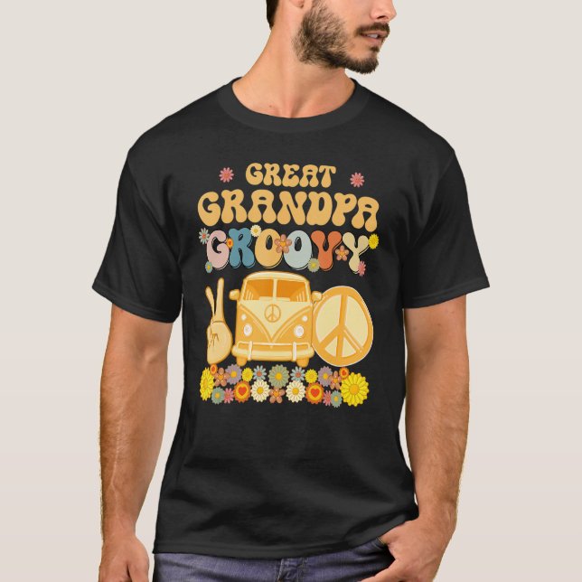 Camiseta Groovy Great Grandpa Retro Matando A Un Bebé Famil (Anverso)