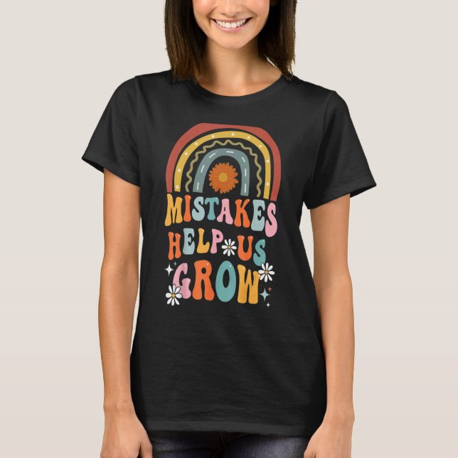 Camiseta Groovy Growth Mindset Positive Retro Teacher Back (Anverso)
